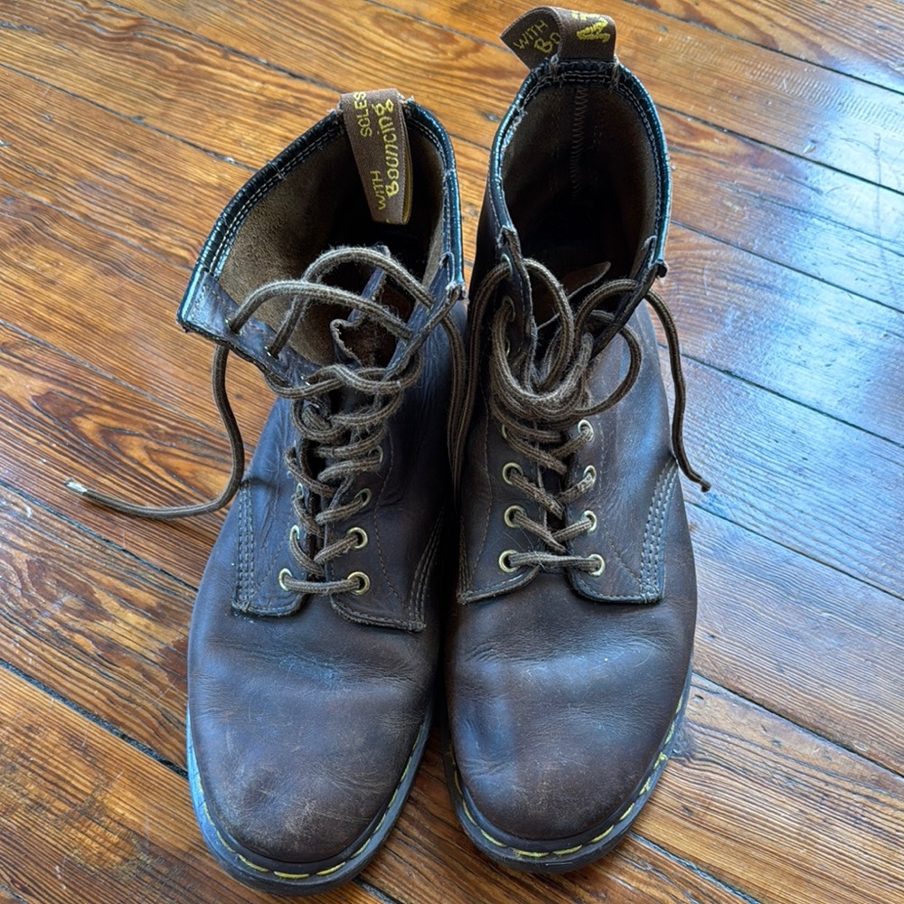 Dr. Martens Brown Leather Boots for Men Size 11 - Vintage, Made in England